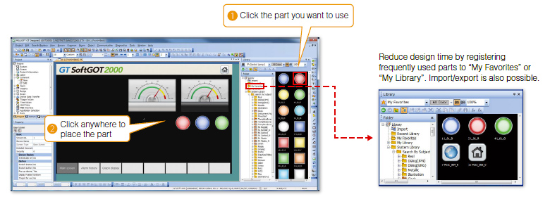 HMI/GOT Screen Design Software MELSOFT GT Works3
