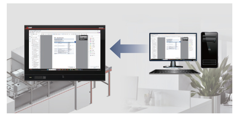 Equipment recovery while consulting the manual on the computer