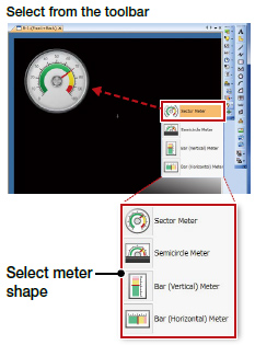 Select from the toolbar