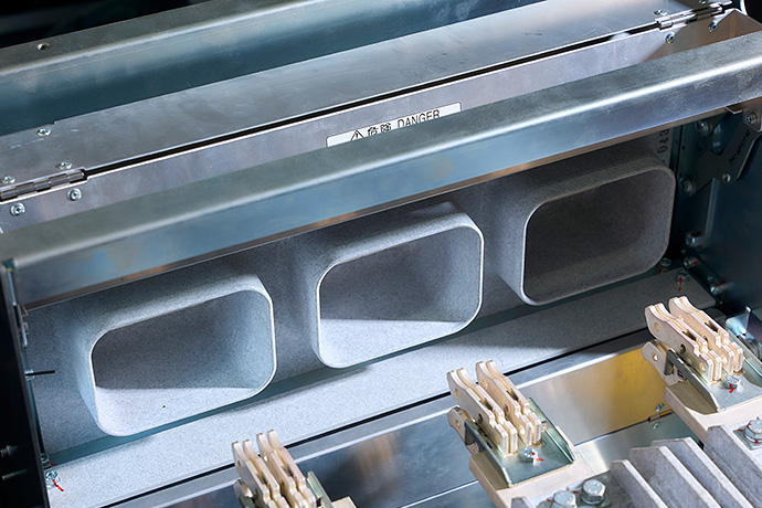 Metal shutters in the open