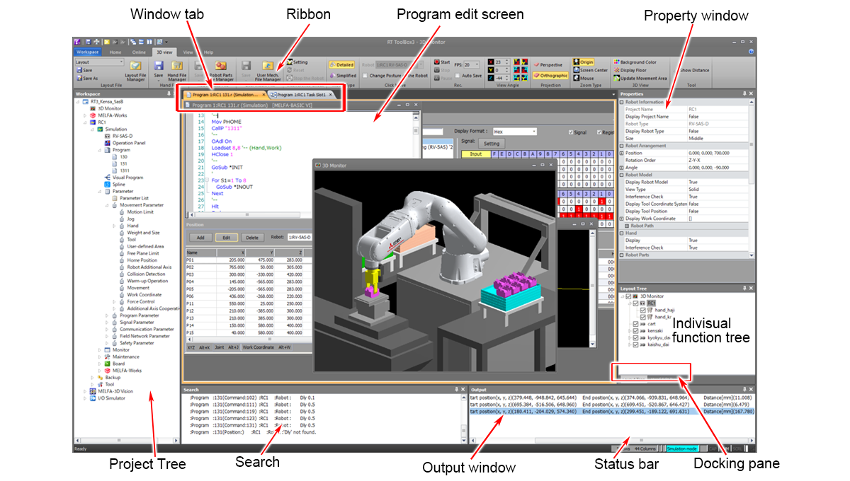 RT ToolBox3 operation screen