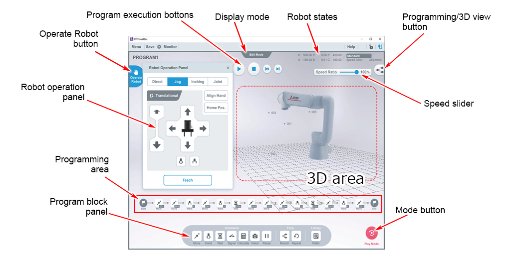 RT VisualBox main screen